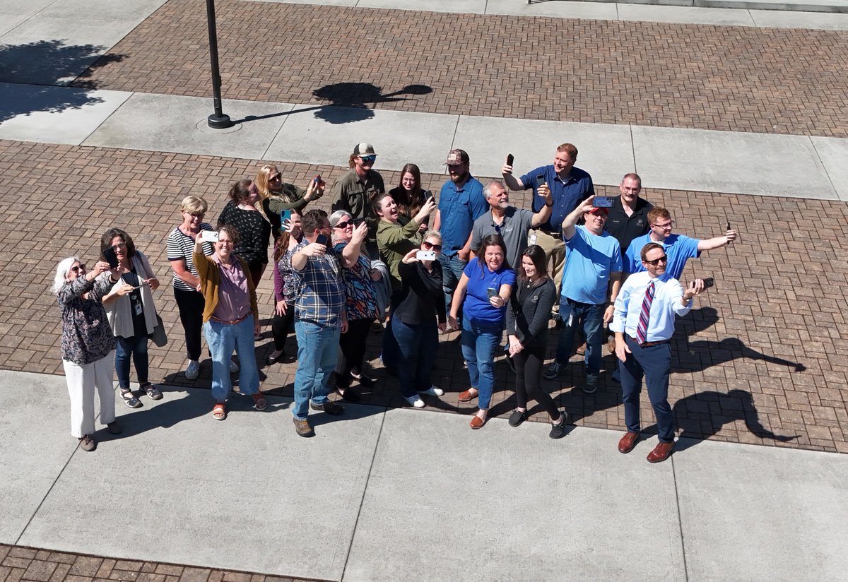 cityofsequim's tweet photo. Happy City Hall Selfie Day, August 12, from the staff at the City of #Sequim!  Drop by the Sequim Civic Center, take a photo,  and share your City Hall Selfie with us!
#CityHallSelfie Day #Sequim #CityofSequim https://t.co/KalxdDoDq2