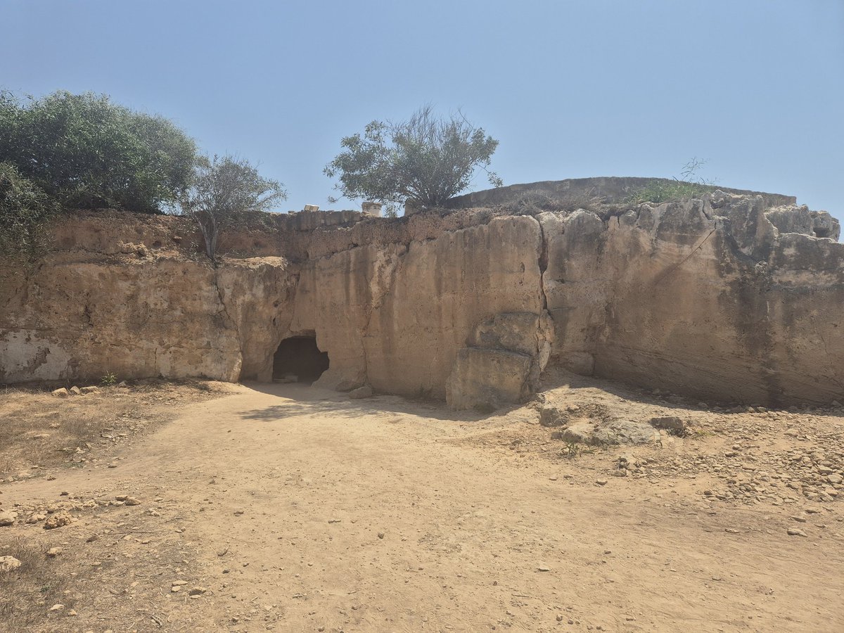 TheHistoryMouse's tweet photo. So #WhereInTheWorldIsMouse? Well, #HeidiInPaphos enjoying a rich mixture of Haloumi and archaeology... and because it's #TombTuesday it's appropriate that Mouse at #TheTombsOfTheKingsPaphos. This is a fascinating place! But hot... relentlessly hot https://t.co/qFqFwjfOcy