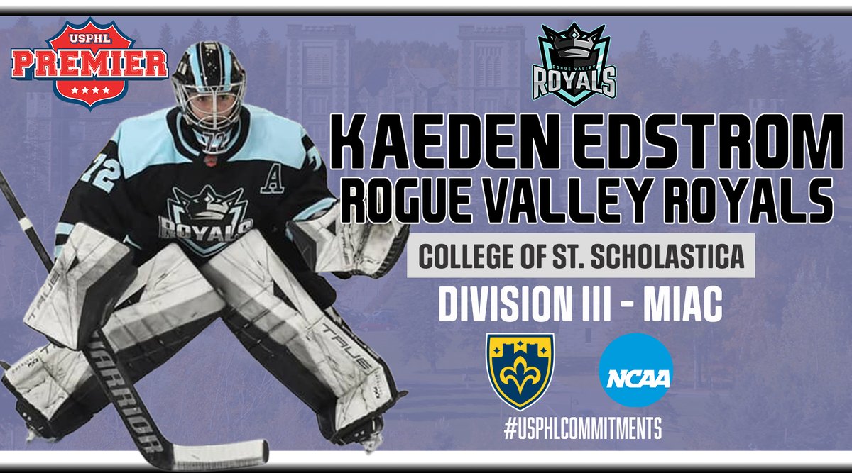 USPHL's tweet photo. #USPHLCommitments: Huge shout out to @TheRoyalsHockey's three-year veteran goaltender Kaeden Edstrom, who has made his @NCAAIceHockey commitment to @CSSMHockey for 2025-26.
Edstrom, who also played with the Lake Tahoe Lakers during his time in the #USPHLPremier, played in 73 total USPHL contests. His 3,986 regular season minutes played rank seventh in Premier history.
Full Profile:
https://t.co/ROlB5FCH75