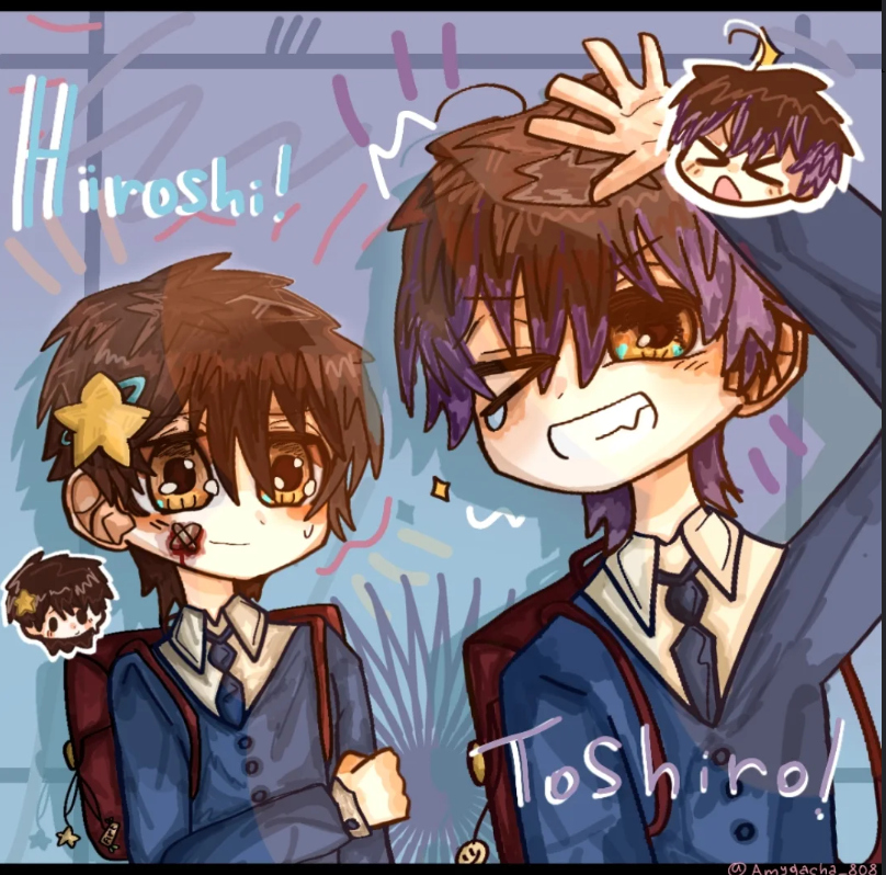 Amygacha808's tweet photo. THE TWINS!📸
🌬Hiroshi Yugi and Toshiro Yugi👁
(humans)
🍬They are 14 years old🍬
☀Toshiro:
•Extrovert
•Popular
•Likes purple
•Single
•Dislikes romantic stuff
•Likes to tease his twin
•Funny
🌙Hiroshi:
•Kinda shy
•Falls in love easily
•Artist
•Stubborn
•Single
#tbas https://t.co/gmJPDO6t4Z