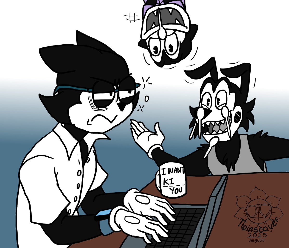 twinscover12's tweet photo. Day 12 of The Ink Demonth 2025, Fool.
Boris likes being fool around to Julian (sometimes with Edgar) and Julian is not having it.
#theinkdemonth #bendyandtheinkmachine #bendyandthedarkrevival #batim #batdr #batimau #batimoc #moderntoonau https://t.co/5CI86ICthZ