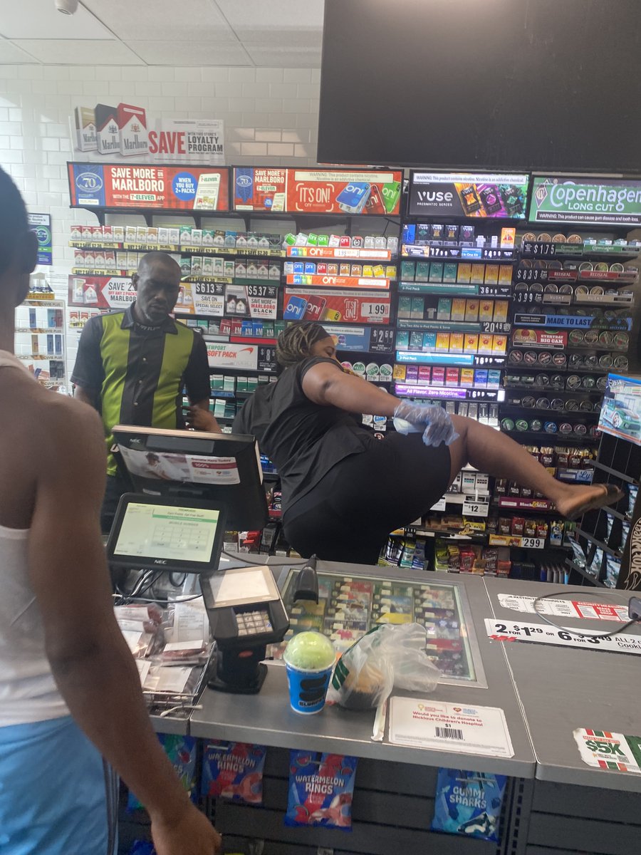 djnewkirk's tweet photo. Terrible experience at @7eleven (5590 W Oakland Park Blvd). Cashier overcharged me, was rude, and gave my son &amp; me the middle finger. Pic. Refused to give her name, acted unprofessionally. Reported to corporate. Twerking pic Rude customer service #7Eleven #customerservicefacelift https://t.co/rsk8q55R1G