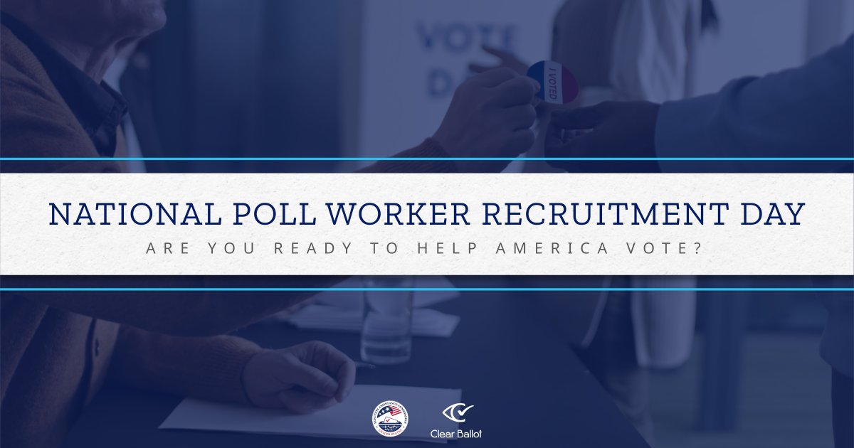 Happy #NationalPollWorkerRecruitmentDay! Today we celebrate these important individuals who help our nation's elections run smoothly.

Interested in learning more about being a poll worker? Check out this resource from the <a href="/EACgov/">Election Asst. Comm.</a>: bit.ly/3UrbxtQ.