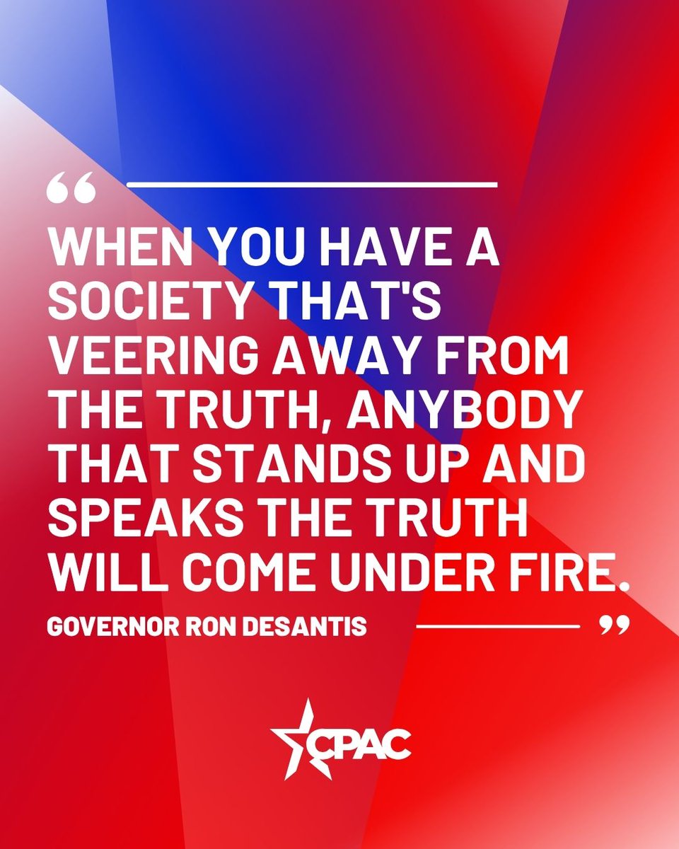CPAC (@cpac) on Twitter photo "When you have a society that's veering away from the truth, anybody that stands up and speaks the truth will come under fire." - Governor Ron DeSantis "When you have a society that's veering away from the truth, anybody that stands up and speaks the truth will come under fire." - Governor Ron DeSantis
