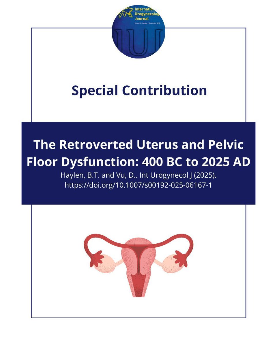 #SpecialContribution on retroverted uterus and pelvic floor dysfunction by Bernard T. Haylen and Dzung Vu has been published in @iuj_bluejournal and is #openaccess.

📌 link.springer.com/article/10.100… 

#urogynecology #pelvicfloordisorders #iuj_bluejournal <a href="/iugaoffice/">International Urogynecological Association (IUGA)</a> @clinmedjournals