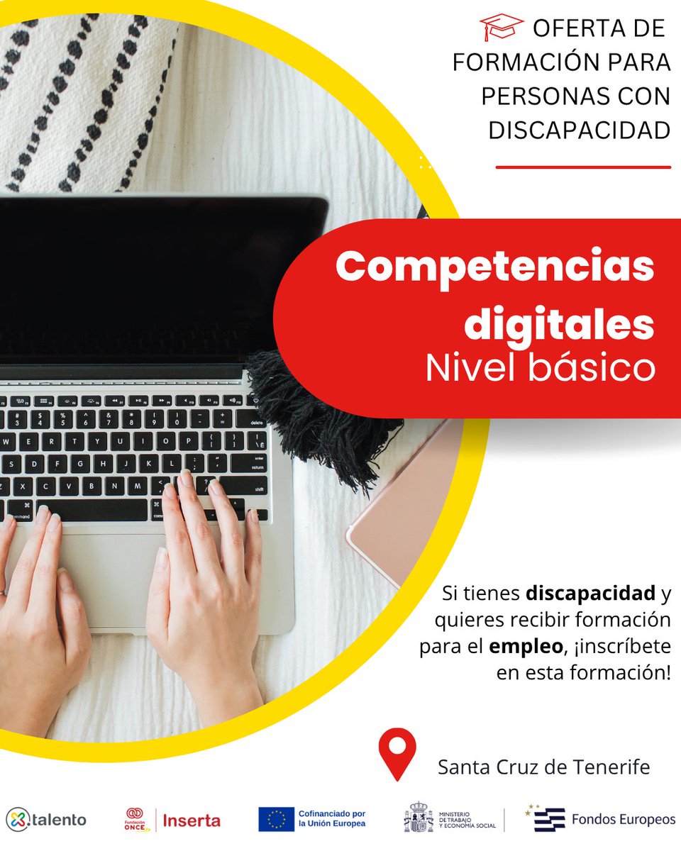 Por Talento (@portalento_) on Twitter photo 📢 #Formación: ¡"Competencias digitales - nivel básico" en 📌 #SantaCruzDeTenerife!
📎 En la web:
hubs.ly/Q03BVk9X0
✉️ Más información: ymsanchez.inserta@fundaciononce.es 📢 #Formación: ¡"Competencias digitales - nivel básico" en 📌 #SantaCruzDeTenerife!
📎 En la web:
hubs.ly/Q03BVk9X0
✉️ Más información: ymsanchez.inserta@fundaciononce.es