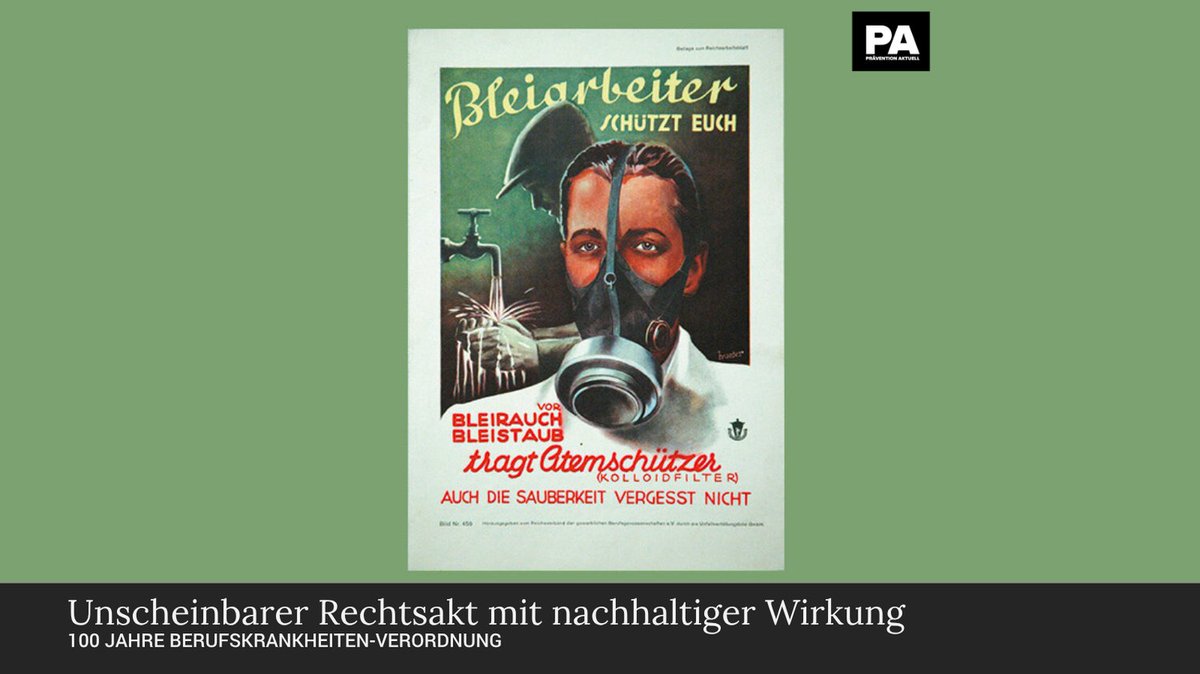 Am 12. Mai 1925 wurde Berufsgeschichte geschrieben 📜:
Eine Verordnung zur Ausweitung der Unfallversicherung auf Berufskrankheiten stellte die Weichen für den modernen Arbeitsschutz.

Warum das bis heute relevant ist 👉 praevention-aktuell.de/unscheinbarer-…