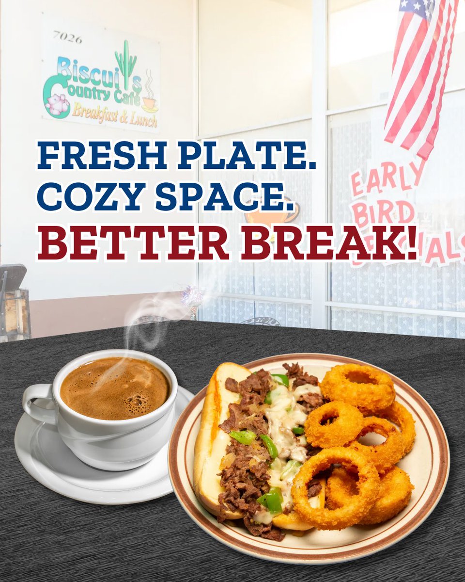 cafe_biscuits's tweet image. Forget the desk lunch. Come reset with a real plate—stacked sandwich, coffee, and a minute to just breathe. 🥪☀️

#BiscuitsCafe #LunchDoneRight #MidweekMeal #CafeVibes #FreshPlate #NoDeskLunch