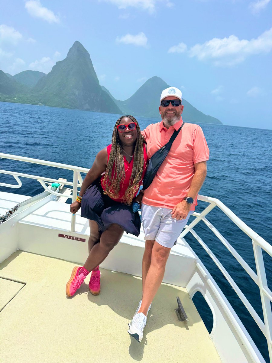 Fashionatstake (@fashionatstake) on Twitter photo <a href="/fashionatstake/">Fashionatstake</a> X <a href="/mrjef31/">Obi Wan Jabroni</a> on a ferry ⛴️ in the West Indies the Pitons making a beautiful background. #Dnjstlucia25 #saintlucia <a href="/fashionatstake/">Fashionatstake</a> X <a href="/mrjef31/">Obi Wan Jabroni</a> on a ferry ⛴️ in the West Indies the Pitons making a beautiful background. #Dnjstlucia25 #saintlucia