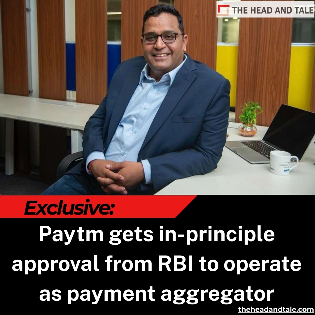 theheadandtale's tweet photo. Paytm Payments Services Limited (#PPSL), the payments aggregator arm of #VijayShekharSharma-led #Paytm, has received the in-principle approval from the Reserve Bank of India (#RBI).
https://t.co/eOKsFB5nu0 https://t.co/bUrEQgoMnt