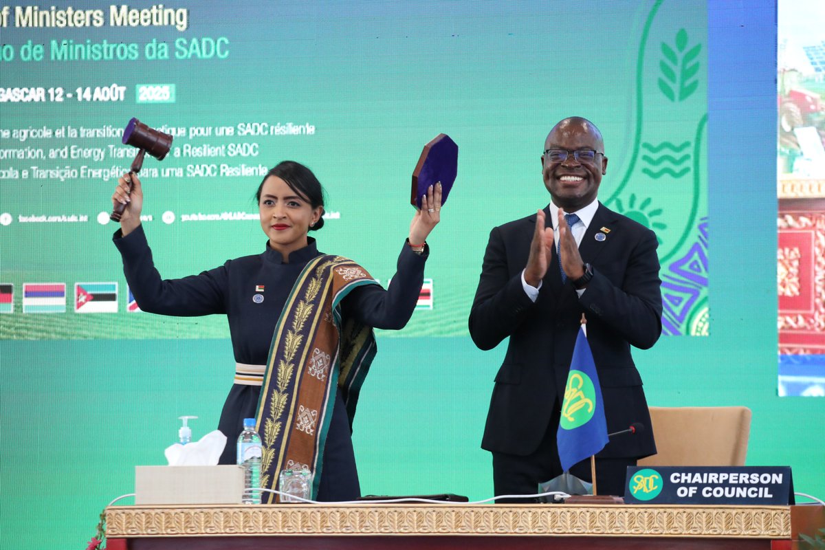 MoFA_ZW's tweet photo. 🇿🇼 🤝 🌍 
Today, the Southern African Development Community (SADC) Council of Ministers met in Antananarivo, Madagascar, ahead of the 45th SADC Summit of Heads of State and Government scheduled for the 17th August 2025, where final recommendations of the Council will be considered and adopted to review progress on regional programmes and chart the way forward in fostering socio-economic development, peace, and stability across the 16-member bloc. The event saw the outgoing Chairman of the Council of Ministers, the Minister of Foreign Affairs & International Trade of Zimbabwe, Hon. Prof. Dr Amon Murwira, officially hand over the Chairship of the SADC Council of Ministers to Hon. Dr Rafaravavitafika Rasata, the incoming Chair of the Council and Minister of Foreign Affairs of Madagascar. Prof. Murwira underscored the importance of regional solidarity in driving inclusive growth and resilience. He reiterated Zimbabwe’s commitment to the SADC vision of a united, prosperous, and peaceful region. “As ministers, as a government, as a people, we must shun divisions amongst ourselves. We have an obligation to the enslaved. We have an obligation to the colonised. We have an obligation to the people we lead. We have an obligation to the unborn child to say, 'Never again should I participate in the enslavement of our people.' The mouth that we use must be the mouth of the undivided, the mouth of the present, and the mouth of the future. Whose mouth are we using? We have to demonstrate oneness, as brothers and sisters, in our search for a lasting solution to the conflict in the eastern part of the Democratic Republic of Congo, where we say, 'An injury to one of us is an injury to all of us.' The resolve that we have must be kept. And we have made a lot of movement, as a council, through our council, to make sure that all movements in the positive direction are attained. The key impediment to advancing our regional integration agenda is our slow uptake of certain protocols and agreements. We sometimes meet to say, ‘No, that one we don’t want that.’ As soon as you don’t want something, we must say we must not want something that is for disintegration, but for everything to do with integration, we must want. This delay is not just a procedural concern, because we, as a people, end up speaking good English and good French — oh, in French it’s not like this, in English it’s like that, in Portuguese it’s like that, and in Spanish it’s like that. What is it in Zulu? Use Zulu if there’s another one like that. We should not behave the way we were trained to behave and serve the colonial master, but behave in a way that liberates our people. Who are you speaking for? That is the question. Are you speaking for Mandela? Are you speaking for Kaunda? Are you speaking for Julius Kambarage Nyerere? Are you speaking for Robert Mugabe, or are you speaking for the very same people that they said we should never speak for? Without our timely ratification, our ability to establish a robust rules-based framework is significantly hampered,” said Prof. Murwira. After the handover of the chairmanship of the Council, the Ministers' meeting was later chaired by Madagascar’s Minister of Foreign Affairs, Dr. Rafaravavitafika Rasata, and considered progress reports on the implementation of the SADC Regional Indicative Strategic Development Plan (RISDP) 2020–2030, with a focus on industrialisation, infrastructure development, energy security, and food self-sufficiency. The meeting also addressed regional peace and security matters, including efforts to consolidate stability in conflict-affected areas, particularly in the Democratic Republic of the Congo. It reaffirmed SADC’s commitment to supporting Member States in crisis through coordinated diplomatic, humanitarian, and peacekeeping initiatives. 
Today’s deliberations will be forwarded to the SADC Heads of State and Government for approval, paving the way for a reinvigorated commitment to regional integration, economic transformation, and sustainable development.