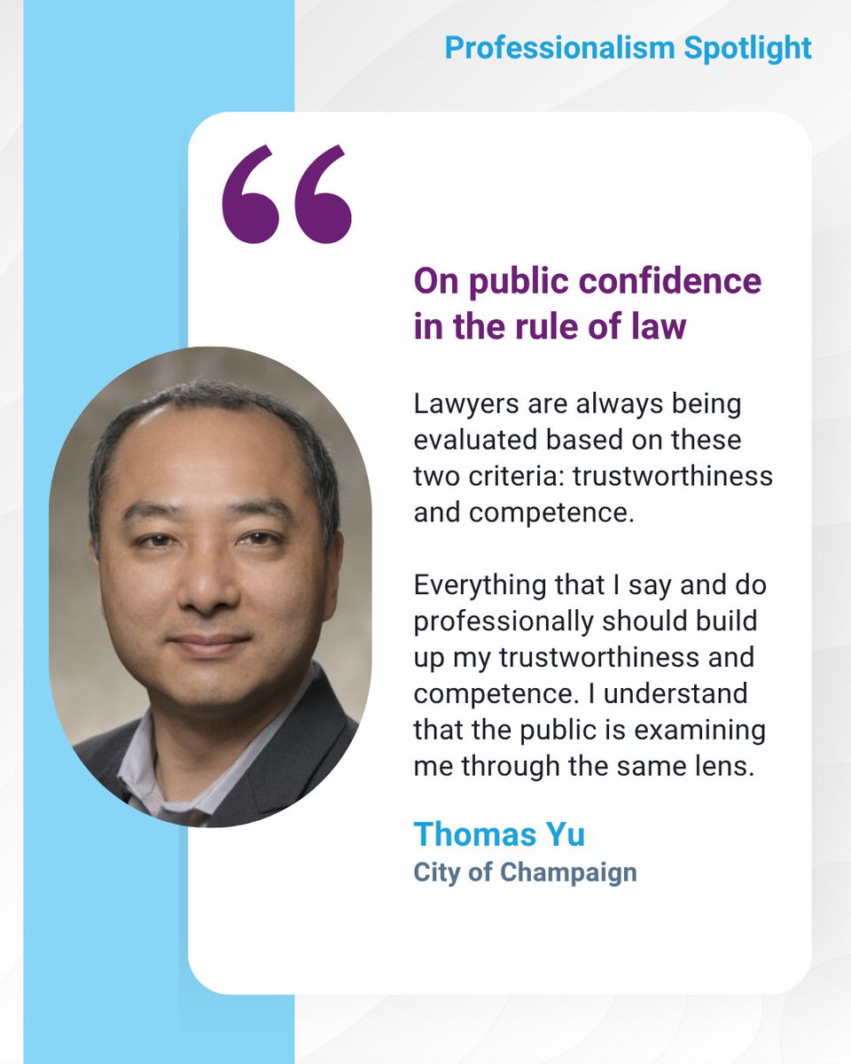 Shoutout to a Central Illinois lawyer! Read this <a href="/2CivilityOrg/">2Civility</a> #ProfessionalismSpotlight of Thomas Yu, City Attorney to <a href="/champaigncity/">City of Champaign</a>. hubs.ly/Q03zyBnn0