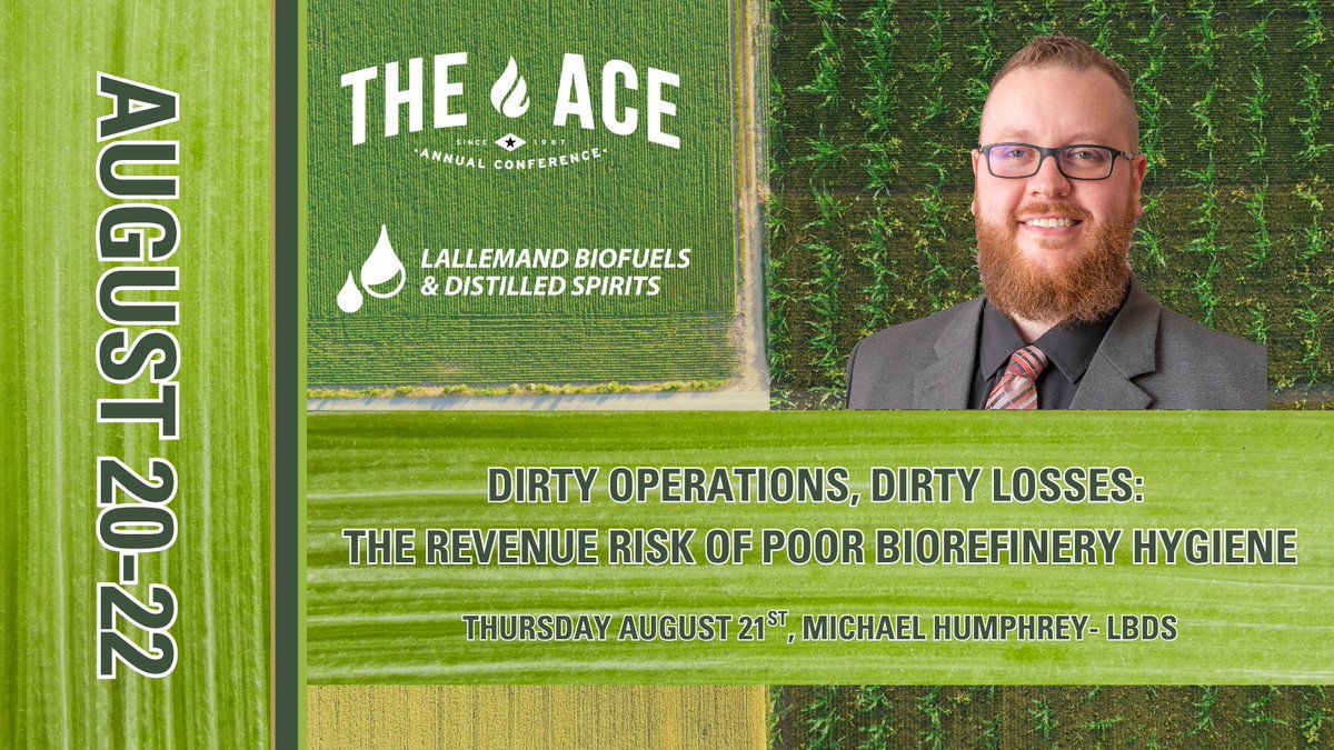 🚨 Poor hygiene = hidden revenue loss.
Michael Humphrey reveals how sanitation failures sabotage plant performance—from strategy to SOPs.
🧼 Cleaning before disinfecting is key!
📍#ACEConference, 21st Aug, 2:45pm
<a href="/ACEethanol/">ACEethanol</a>
#Biofuels #PlantHygiene #Fermentation #LBDS #Ethanol