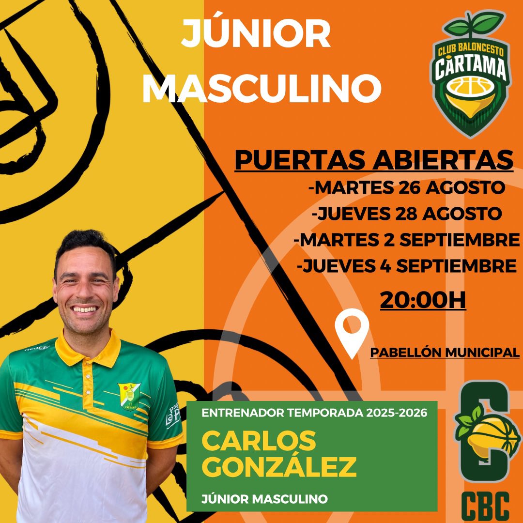 JÚNIOR FAB Tenemos fecha de inicio. ¿quieres formar parte de nosotros? Pásate por las jornadas de puertas abiertas. #Compromiso #CrecemosContigo #CBC #BaloncestoCártama