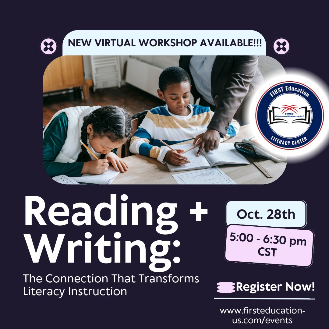 1stEdResources's tweet image. Unlock the power of the reading–writing connection! 
Join us for a 90-min workshop with practical routines, planning tips, and mentor texts to boost literacy for every student.
Register: bit.ly/45wk04g

#LiteracyInstruction #ReadingAndWriting #EdChat