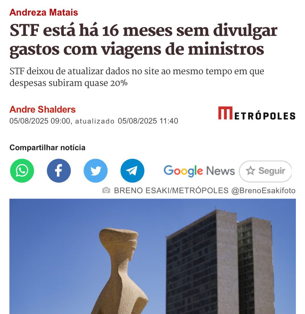 nikolas_dm's tweet photo. O STF que manda calar Bolsonaro é o mesmo que se cala sobre seus próprios gastos: há 16 meses esconde as despesas com diárias e passagens de ministros. Nesse tempo, a conta aumentou quase 20% e eles disseram que ainda não há previsão para voltar a divulgar. Vou apresentar uma representação no Tribunal de Contas da União e um requerimento de informações para que expliquem essa omissão e tornem públicos esses gastos.