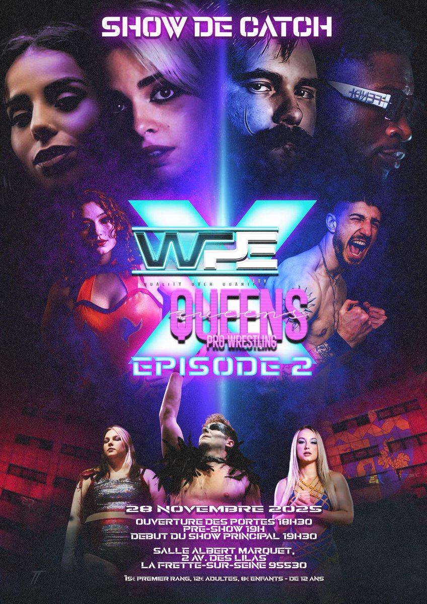 🔥 WPE X QPW 2 🔥
📅 28 nov – La Frette-sur-Seine (95)
💥 Matchs intergender
💥 Stars du catch
💥 Surprises à gogo

🎟️ Billetterie bientôt dispo… soyez prêts !
<a href="/ProEssonne/">Wrestling Pro Essonne</a> 
🎨 Le Tete 
<a href="/CatchPlus_/">Catch+</a>