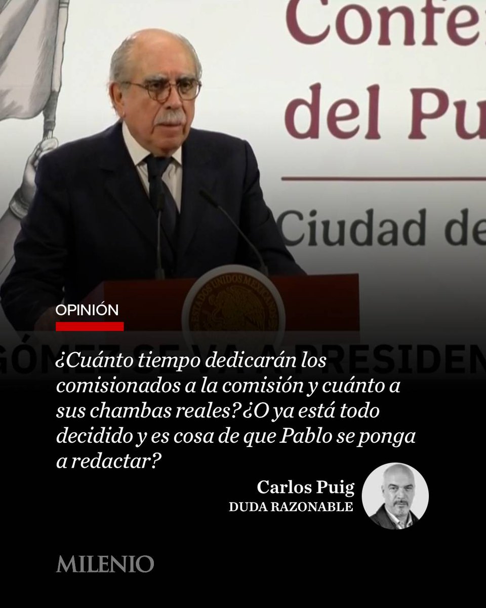 Milenio (@milenio) on Twitter photo #DudaRazonable | “Veo la foto que posteó la presidenta Claudia Sheinbaum de la instalación de la comisión presidencial para una reforma electoral. Y para los que creían que esto era un asunto de pluris y Oples, pues no”.
🖋️ Lee la #opinión de <a href="/puigcarlos/">Carlos Puig</a>
mile.io/3HtDXk2 #DudaRazonable | “Veo la foto que posteó la presidenta Claudia Sheinbaum de la instalación de la comisión presidencial para una reforma electoral. Y para los que creían que esto era un asunto de pluris y Oples, pues no”.
🖋️ Lee la #opinión de <a href="/puigcarlos/">Carlos Puig</a>
mile.io/3HtDXk2