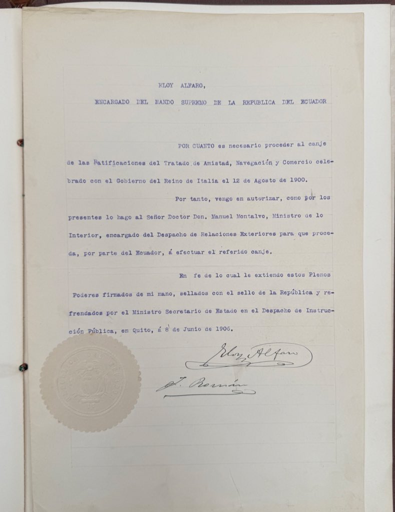 Italy in Ecuador (@italyinecuador) on Twitter photo 🇮🇹🤝🇪🇨 Hoy hace 125 años, un 12 de agosto de 1900, en Quito, Italia y Ecuador firmaron el Tratado de Amistad, Navegación y Comercio, que marcó el inicio formal de nuestras relaciones diplomáticas; vínculos que, más de un siglo después, siguen creciendo y renovándose. 🇮🇹🤝🇪🇨 Hoy hace 125 años, un 12 de agosto de 1900, en Quito, Italia y Ecuador firmaron el Tratado de Amistad, Navegación y Comercio, que marcó el inicio formal de nuestras relaciones diplomáticas; vínculos que, más de un siglo después, siguen creciendo y renovándose.