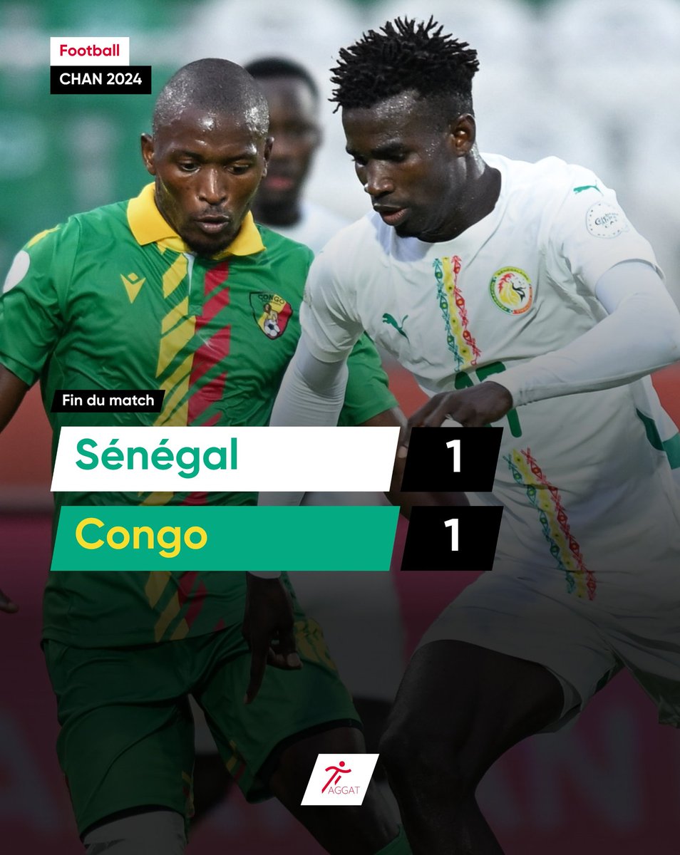taggatsn's tweet image. Le Sénégal et le Congo se neutralisent (1-1), mais les Lions gardent la tête du groupe.

#Taggat #TeamSenegal