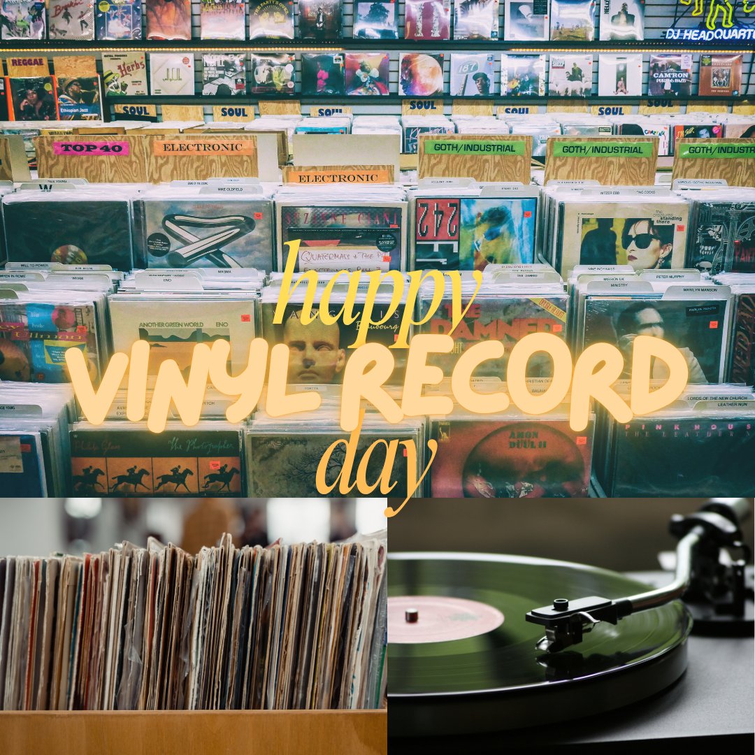 Today is Vinyl Record Day! Vinyls are flat discs that have little grooves in them that hold audio info, when played on a record player the needle traces the grooves and music is played! Vinyls are getting popular again and people who love music enjoy collecting them! 🎶🎼 #vinyl
