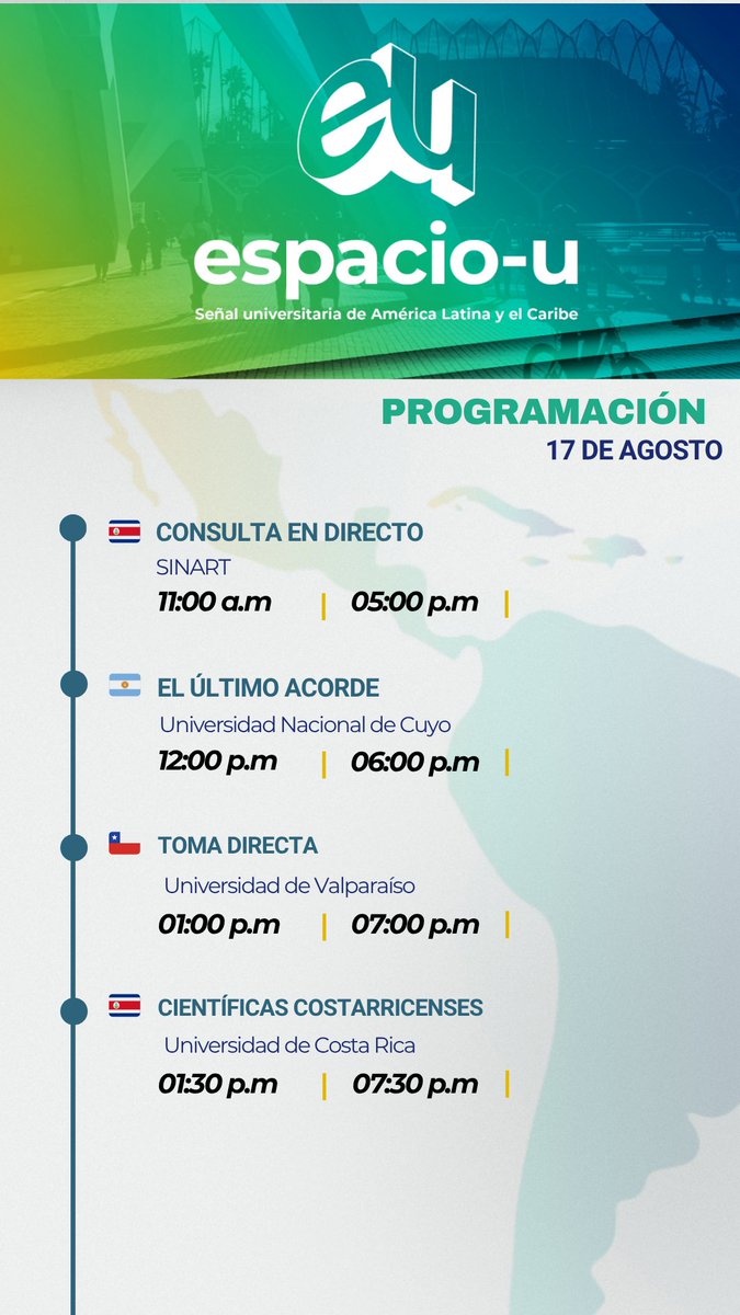 📺🌟 ¡Conéctate a #EspacioU!

Disfruta de una programación llena de conocimientos. 📘

¡Sintonízanos y déjate sorprender! ✨
🔗goo.su/rAZy
