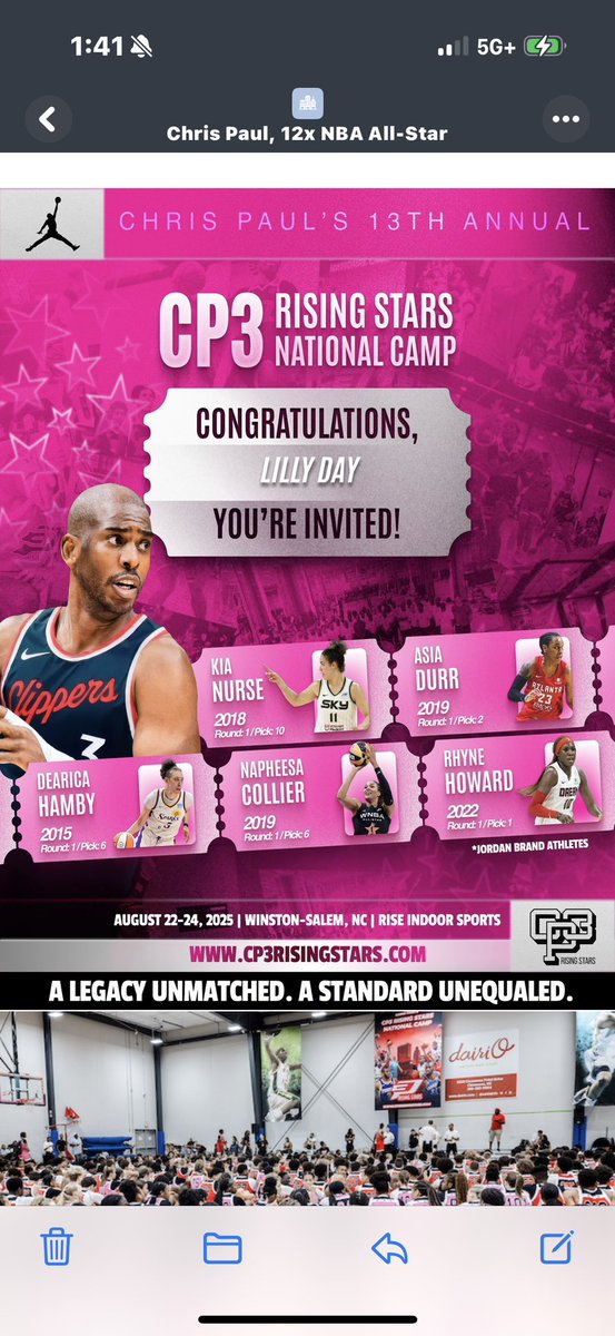Thank you <a href="/CP3/">Chris Paul</a> for the invite to your  Rising Stars National Camp! 🔥