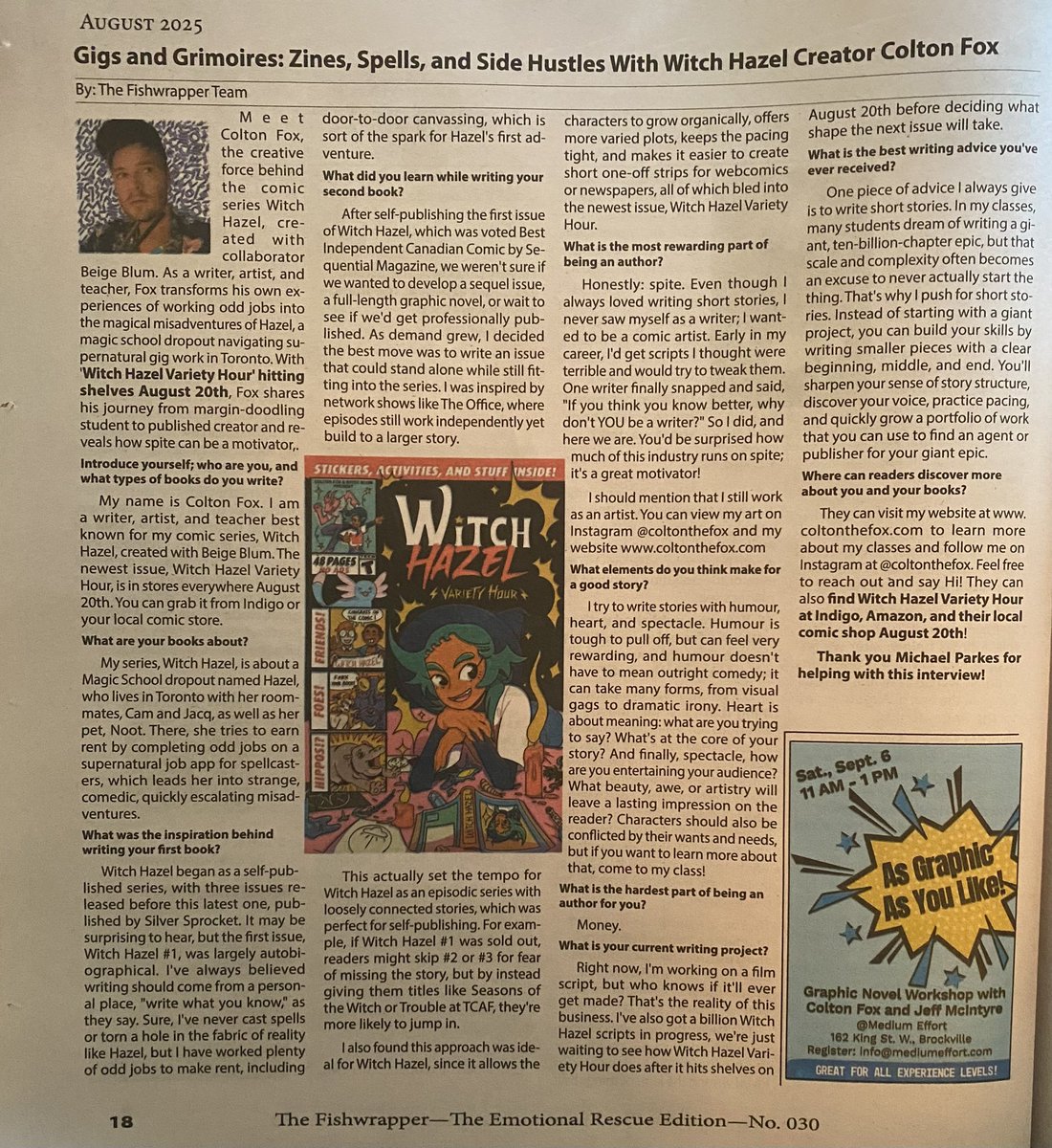 PichaelMarkes's tweet photo. I helped with some interviews for the Fishwrapper, a newspaper in the Brockville/Cornwall/Kingston area. It’s cool to see my name in print in the byline or the end of an article. Colton’s interview will also be appearing on my blog later on
#theFishwrapper #NewspaperArticle https://t.co/ftGJphKsKa