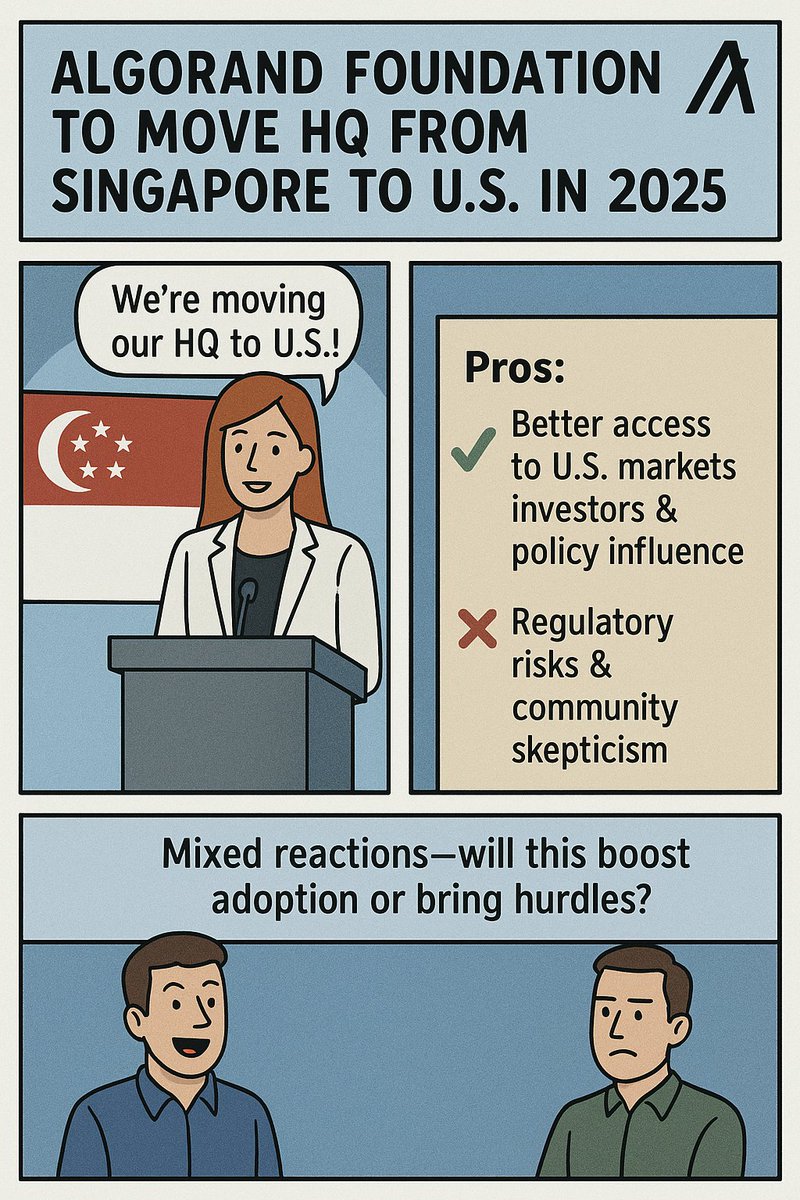 🚨 #Algorand Foundation is moving its HQ from Singapore to the U.S.,  announced in their 2025+ roadmap livestream! #ALGO