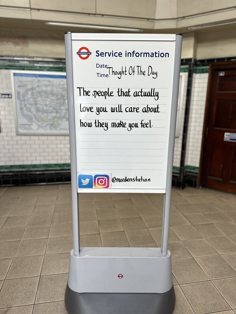 MordenStation's tweet photo. Tuesday 12th August 2025 Thought Of The Evening From Morden Underground Station https://t.co/fnA68FJ7gr