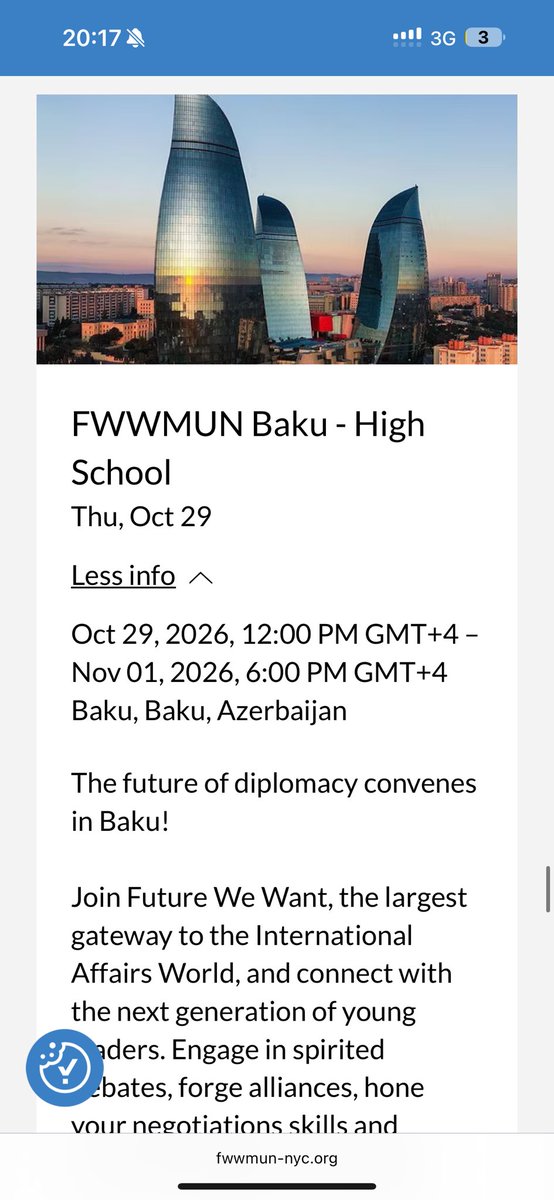 thisisaymar's tweet photo. Exciting news! We will OFFICIALLY host a Future We Want international MUN in Azerbaijan! Conference has been officially launched on https://t.co/ylfiTMO1d4 website. https://t.co/M2ntizKRg7