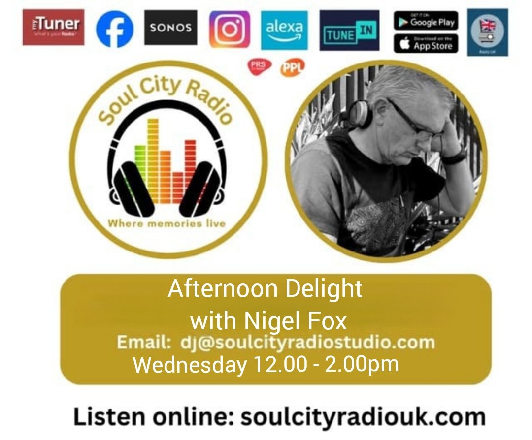 Back on the radio tomorrow for some Afternoon Delight. Going to be a tad warm again so bringing out all the summer sizzlers for 2 hours from midday after Dennis O'Brien 
Be lovely to have your company