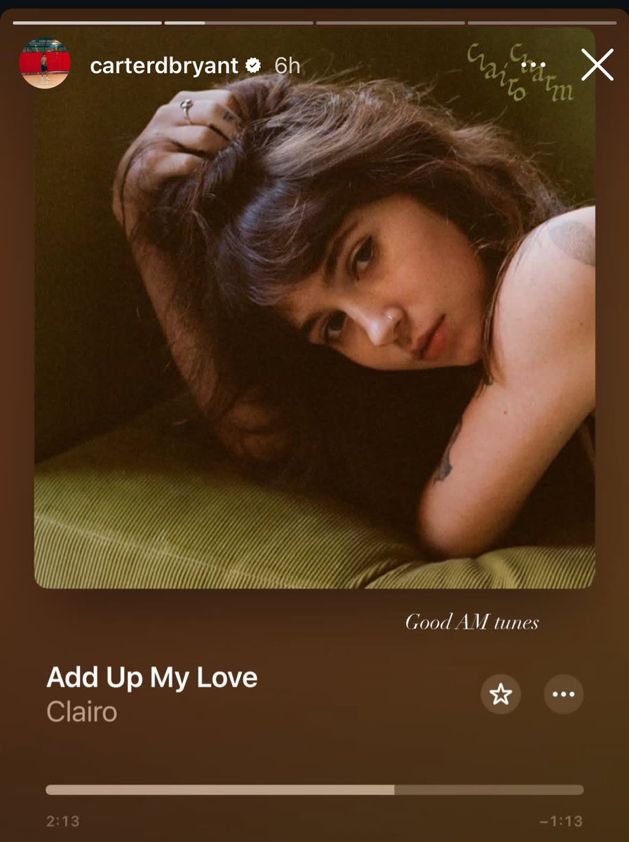 Bro, Carter Bryant bumps Clairo. He generational for this 😭
