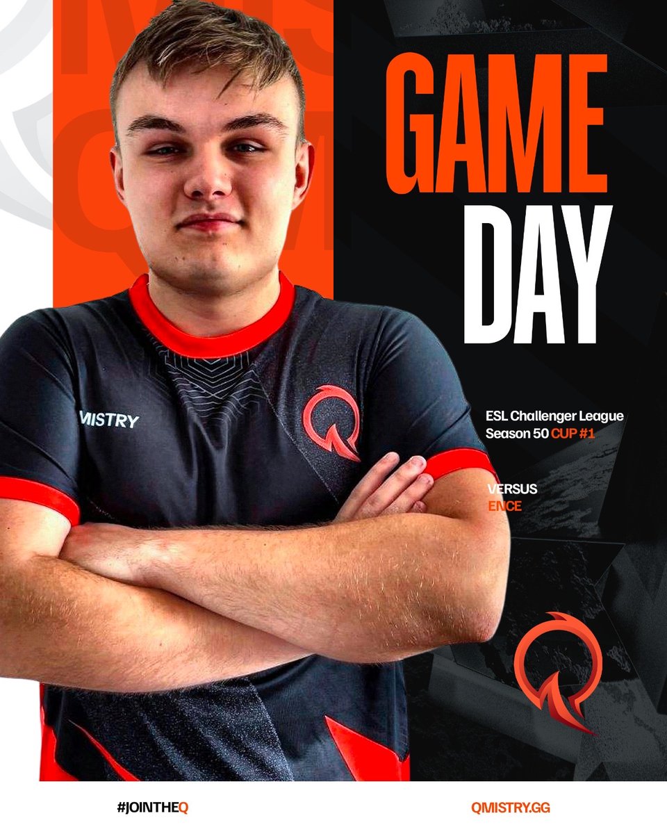 GAME DAY!! 

Time to kick off <a href="/ESLCS/">ESL Counter-Strike</a> Challenger League in style!

First game against <a href="/ENCE/">ENCE</a> will start in just half an hour (19:00 CEST)! 🕐

📺 Join us here: twitch.tv/qmistry

#JoinTheQ