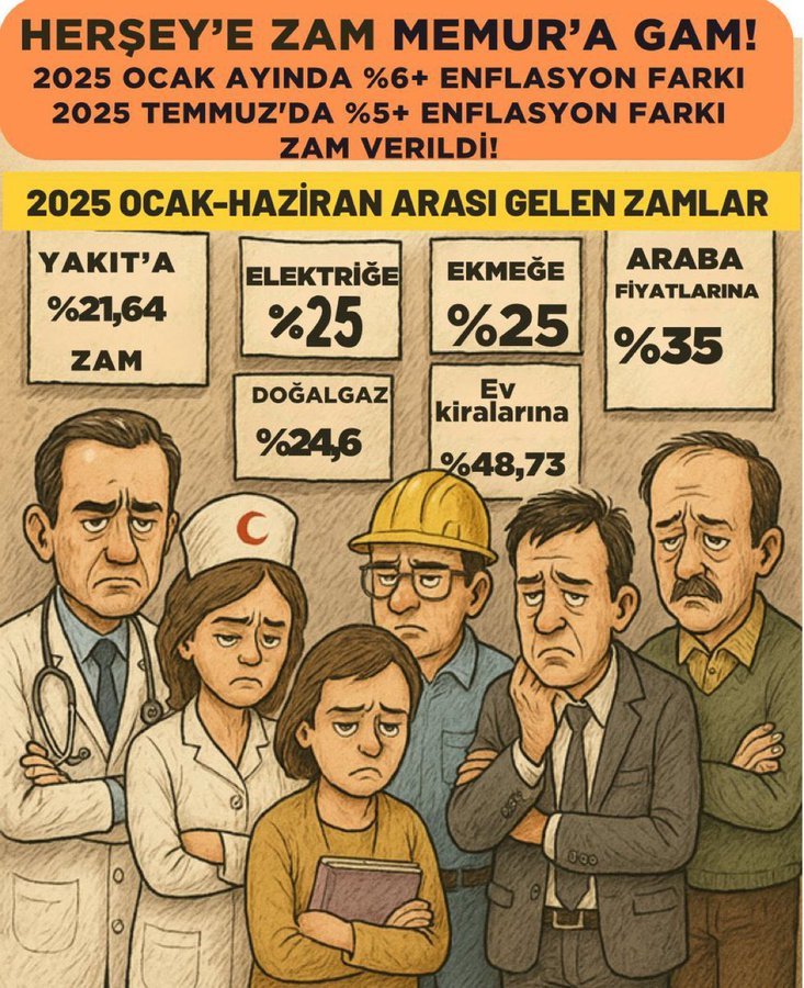 İşçiye ilk teklif %24, memura %10...
Fatura memur olunca mı düşüyor?
Pazara memur gidince mi fiyatlar ucuzluyor?
Bu teklif adalet değil, ayrımcılık #ZAManımızKalmadı