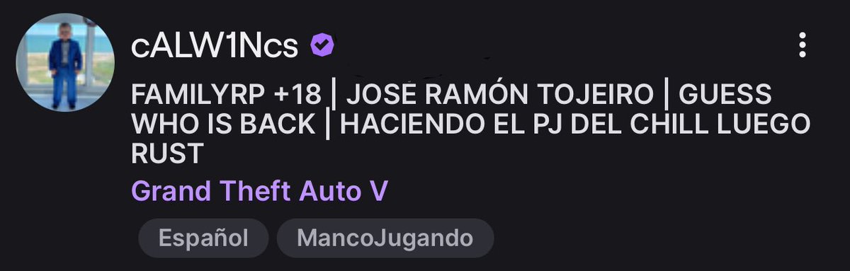 Tojas a vuelto así que vengan y disfrute la vuelta del prime del rooool
twitch.tv/calw1ncs