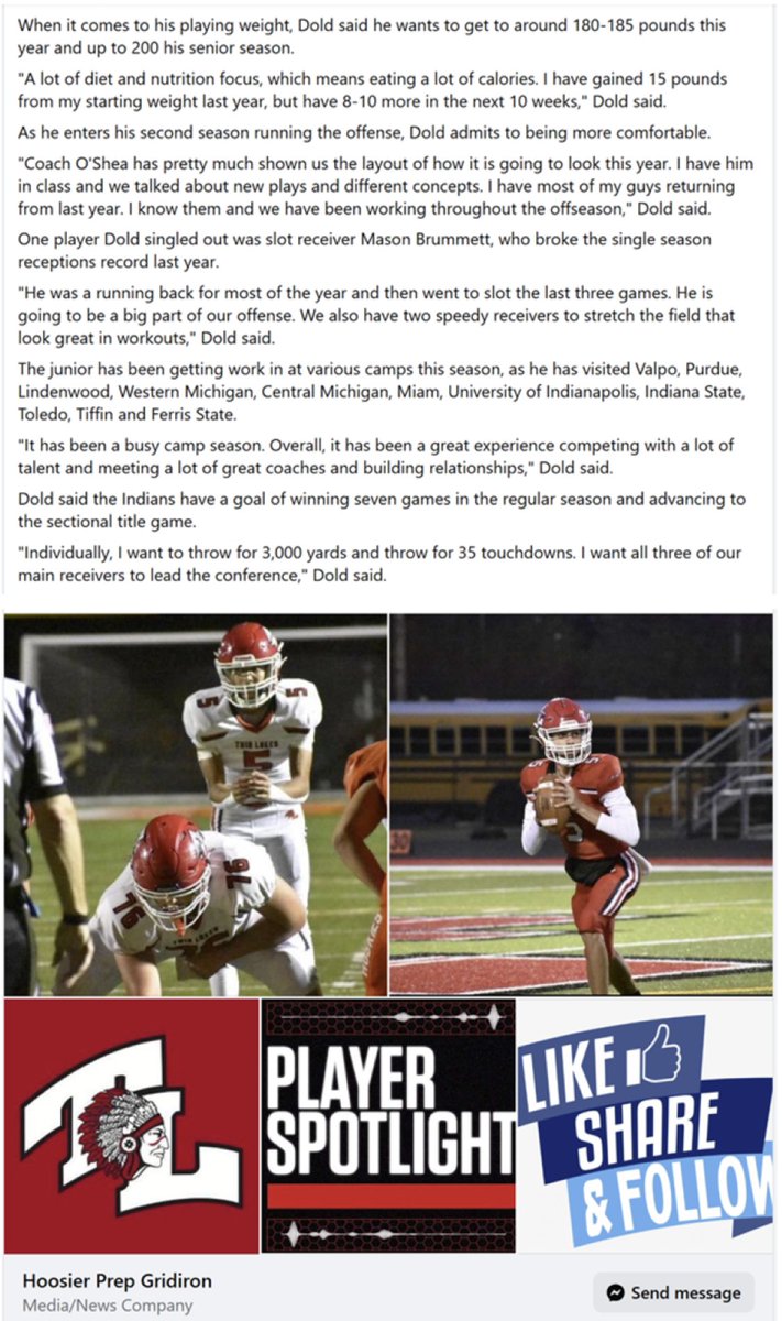 Cooper Dold (@cooperdold) on Twitter photo Thanks Hoosier Prep Gridiron <a href="/HoosPrepGrid/">Timothy Phillips</a> for the write up. Appreciate the support. Looking forward to the season.
<a href="/xfactorQB/">Anthony Morelli: X-Factor QB Academy</a>
Link
facebook.com/share/p/16f7Raโฆ
<a href="/A_Ragland14/">Gus Ragland</a> <a href="/ToledoQBs/">Robert Weiner</a> <a href="/FBCoachQ/">Quinn Sanders</a> <a href="/coachwaltbell/">Walt Bell</a> <a href="/CoachPeteThomas/">Pete Thomas</a> <a href="/CoachHarmon_/">Craig Harmon</a> <a href="/CoachChapin/">Jim Chapin</a> Thanks Hoosier Prep Gridiron <a href="/HoosPrepGrid/">Timothy Phillips</a> for the write up. Appreciate the support. Looking forward to the season.
<a href="/xfactorQB/">Anthony Morelli: X-Factor QB Academy</a>
Link
facebook.com/share/p/16f7Raโฆ
<a href="/A_Ragland14/">Gus Ragland</a> <a href="/ToledoQBs/">Robert Weiner</a> <a href="/FBCoachQ/">Quinn Sanders</a> <a href="/coachwaltbell/">Walt Bell</a> <a href="/CoachPeteThomas/">Pete Thomas</a> <a href="/CoachHarmon_/">Craig Harmon</a> <a href="/CoachChapin/">Jim Chapin</a>
