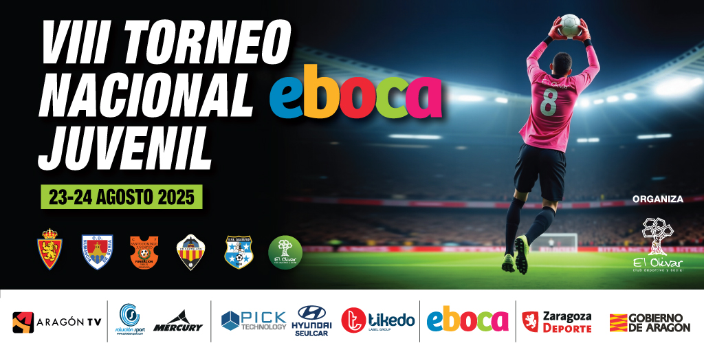 EM_ElOlivar's tweet photo. Los próximos 23 y 24 de agosto, las instalaciones de #ElOlivar serán el escenario del VIII Torneo Nacional @eboca de fútbol juvenil ⚽️ que contará con la participación de @RZcantera, @cdnumancia, @Juventud_CF, @CDCastellon, @CALATAYUDEFB y El Olivar.

ℹ️ https://t.co/xkQzgwfGxO https://t.co/qs93WIptCS