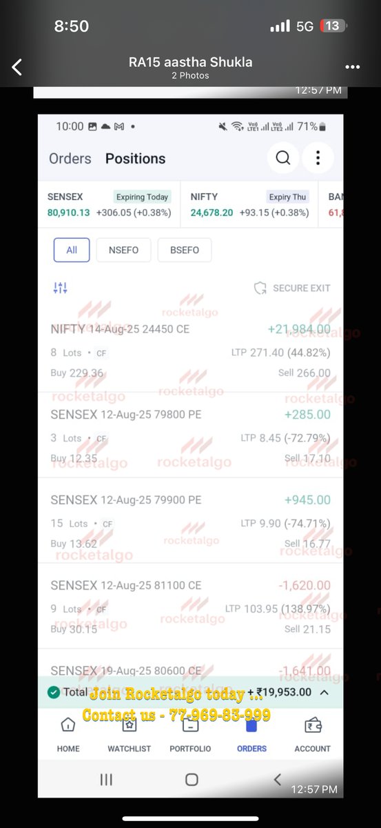 RealRocketalgo's tweet image. Some user success stories of Indian traders today with Rocketalgo setup ... #IndianTraders #TradingSuccess #Rocketalgo #StockMarket #TradingCommunity #Investment #FinancialFreedom #TraderLife #MarketAnalysis #TradingTips #SuccessStories