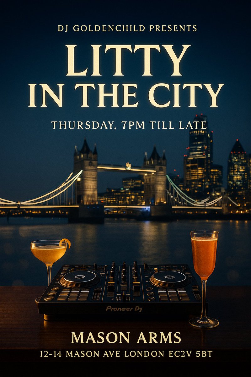 This Thursday we bring #LittyInTheCity to the stylish Mason Arms in the heart of London. The best RnB HipHop FunkyHouse Garage UKFunky Afrobeats and Pop all night. City go getters this is your night. Dress sharp and bring the energy.

12 14 Mason Ave EC2V 5BT

#MasonArms