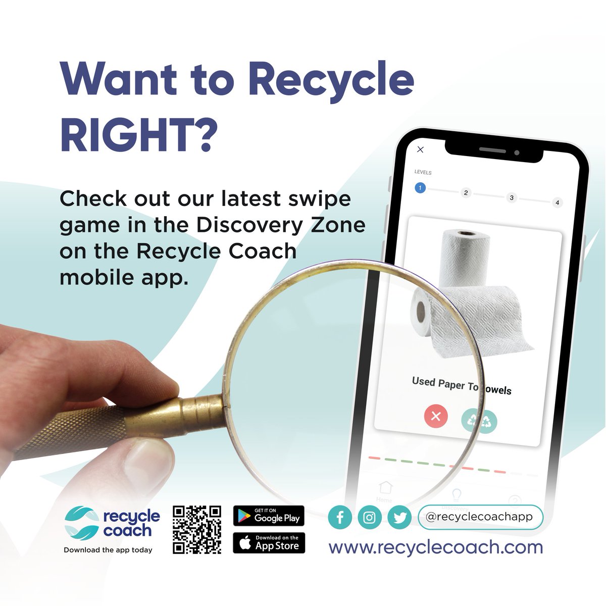 Test your recycling knowledge!🧠 Download the FREE Recycle Coach app today.♻️