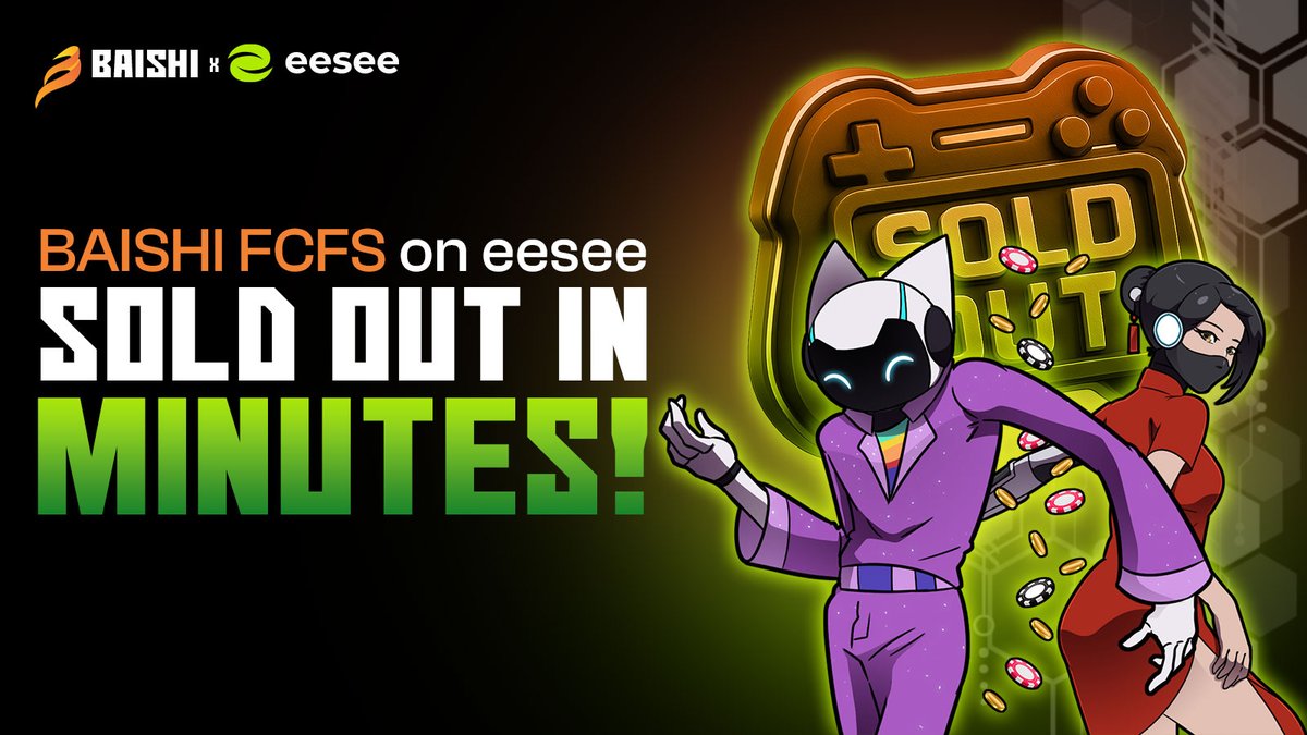 The $BAISHI FCFS Sale on <a href="/eesee_io/">eesee.io</a>,

Sold out in Minutes! 🚀

Thanks community,

Stay tuned for whats next 🤖 

$SEI $eesee