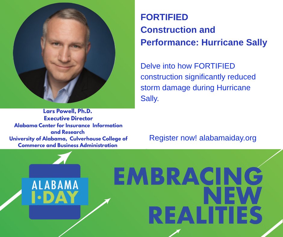 Discover the resilience results of buildings during Hurricane Sally, proving FORTIFIED construction effectiveness in minimizing storm damage. Join us and learn more. Register at alabamaiday.org. #alabamaiday #insurance #universityofalabama