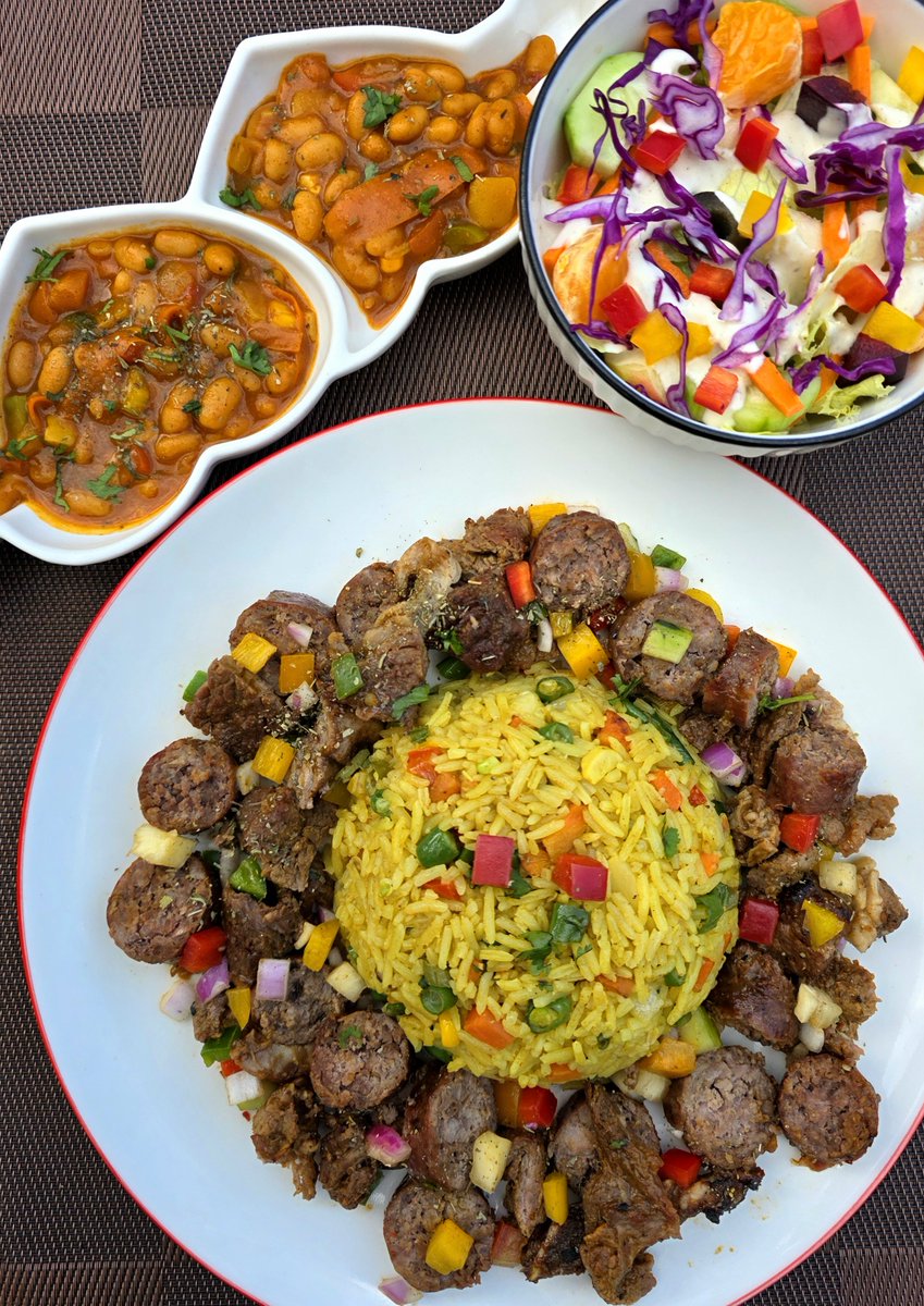 tnnyamu's tweet photo. Has anyone seen our sausage Platter with Pineapple Rice chakalaka and Tropical salad? Only K249. Call 0779 675054 or 0770 047748 to order 😉 https://t.co/0iFyO2xB2E
