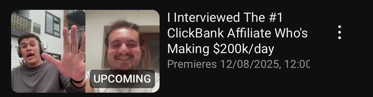 joshdgavin's tweet photo. I interviewed the #1 ClickBank affiliate doing $200k/day 

This is another one of those videos where you’re going to learn stuff you can only find here.

I only bring on the best operators in the trenches - no gurus 

Link in bio 👆 https://t.co/JdB2UtwojQ
