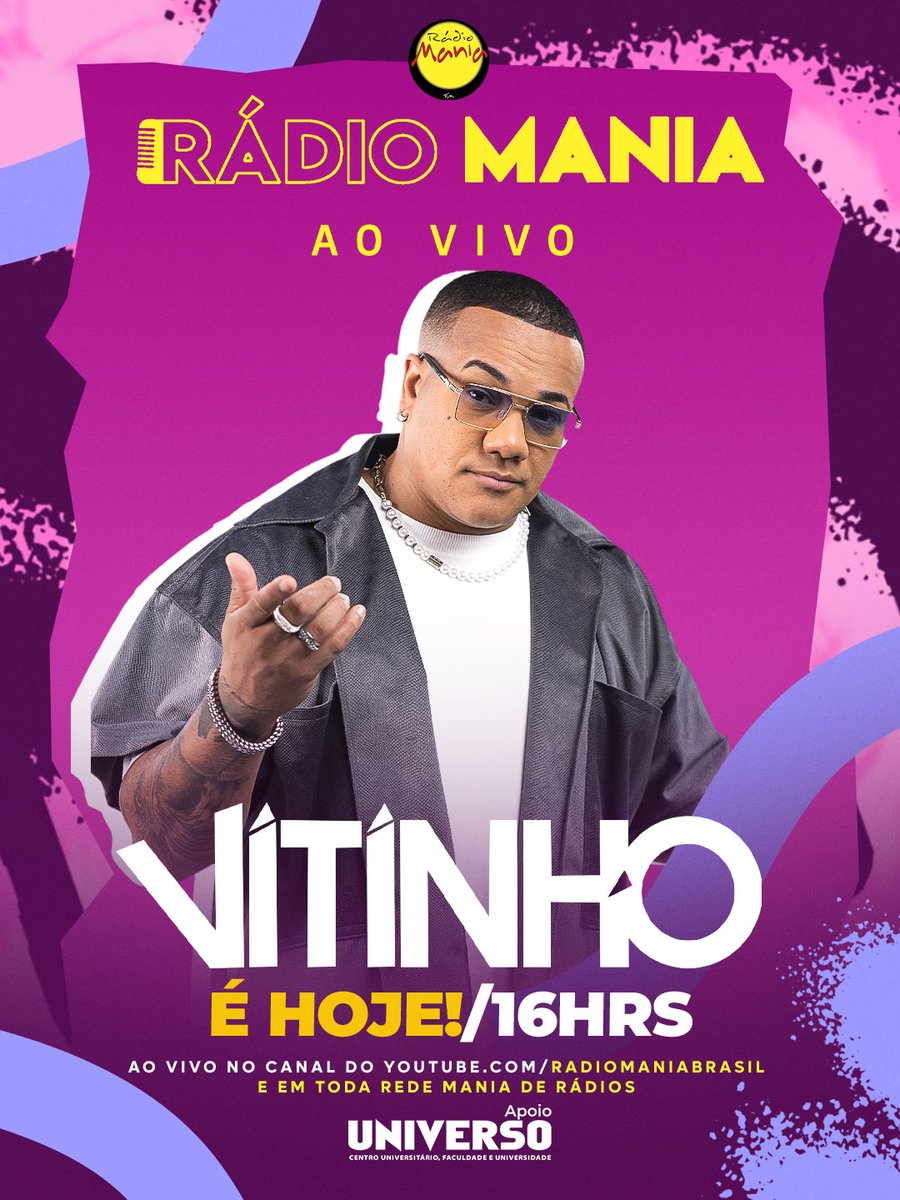 📢Hoje é dia de Rádio Maia ao vivo!   

Não percam a transmissão com o <a href="/CantorVITINHO/">VITINHO</a>  trazendo muita música, bate-papo e aquela vibe incrível que só o Rádio Maia tem! 🎧
Chama os amigos, aumenta o som e vem curtir com a gente! 💃
#RádioMaia #AoVivo #VitinhoNoComando #MúsicaBoa