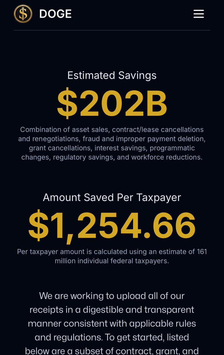 The Questionable Gardner (@keech74l) on Twitter photo Earlier today <a href="/DOGE/">Department of Government Efficiency</a> surpassed the $200 billion mark in tax payer savings. Earlier today <a href="/DOGE/">Department of Government Efficiency</a> surpassed the $200 billion mark in tax payer savings.