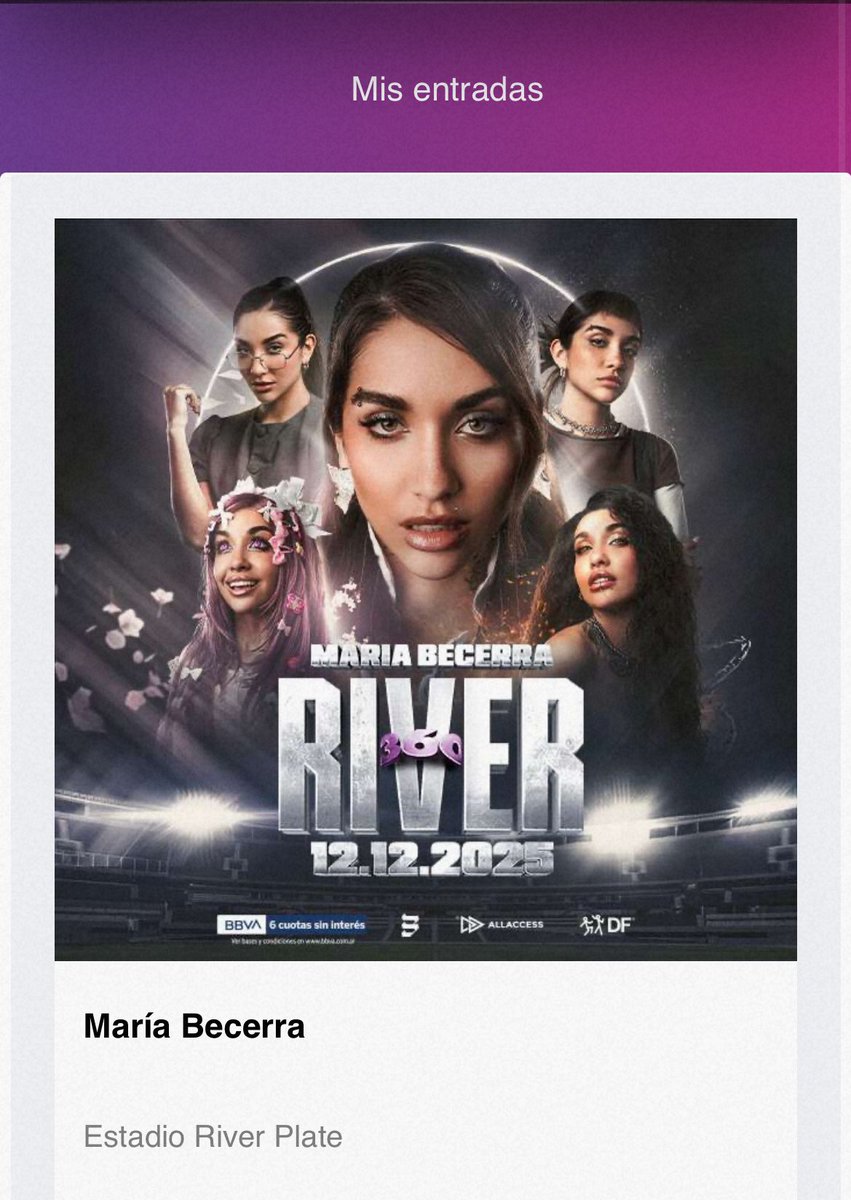 pugnuh's tweet photo. tengo entradas para ver a maria becerra en el river https://t.co/gbeFJOX29B