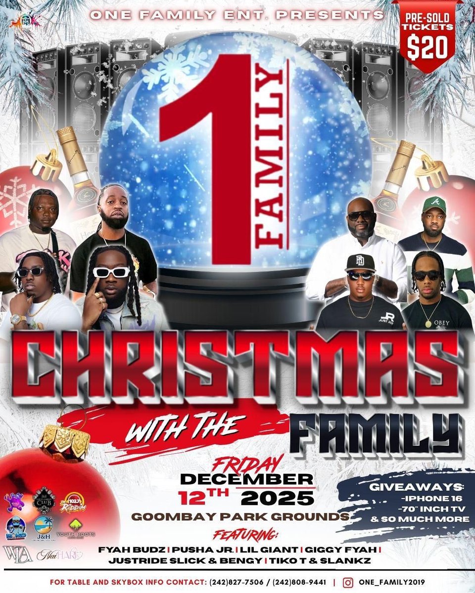 ctmtrey's tweet photo. We kicking off the holiday season with this one right here 🎄🎅☝🏾

☝🏾December 12th,2025

☝🏾Goombay Park Grounds-International Bazar 

☝🏾kick off time 8:00pm

☝🏾Prizes and Giveaways happening all nights 

“Christmas With The Family” https://t.co/LsQf8oPdgv