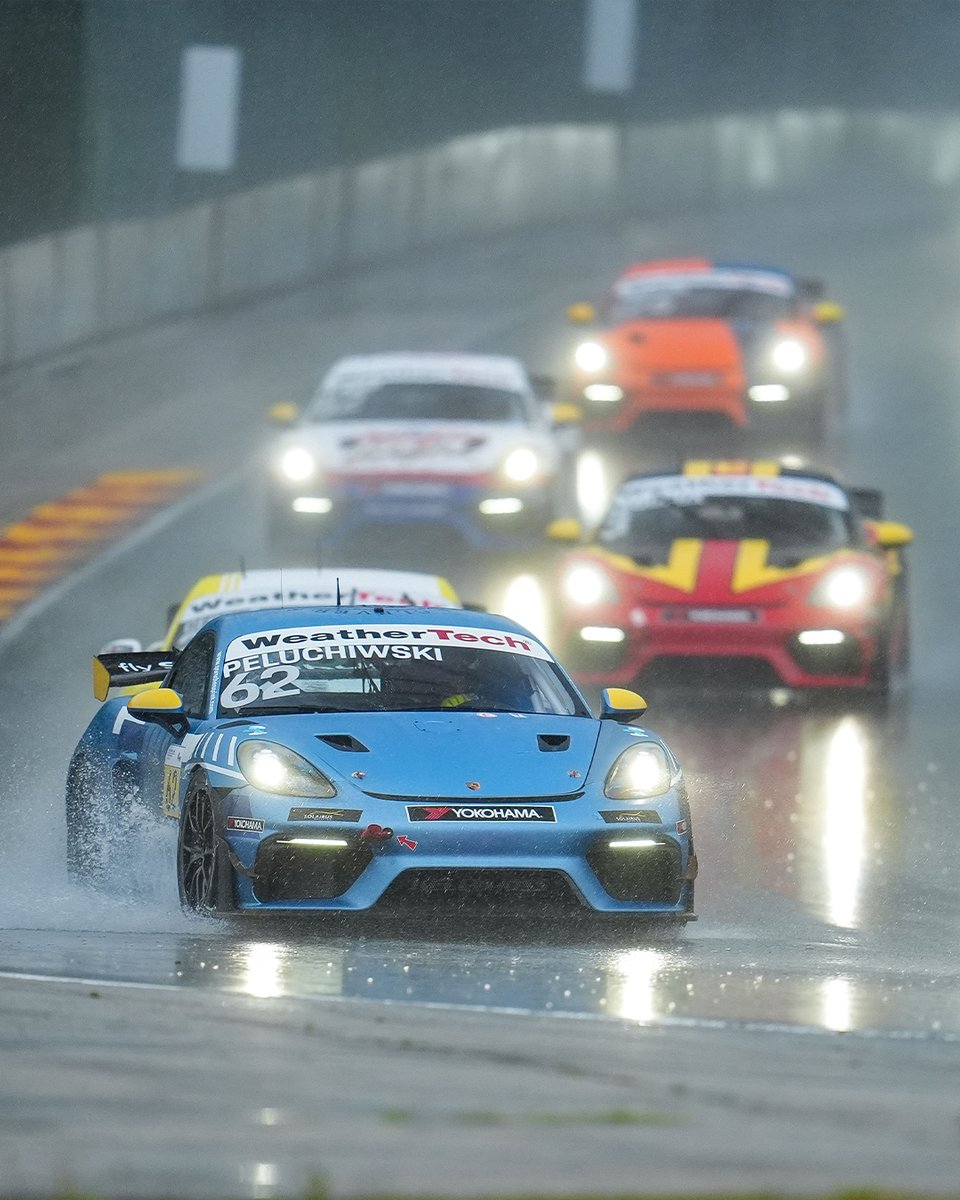 YokohamaTC's tweet photo. The storms came, the track bit back, and the racing delivered. Road America shook up the standings and all eyes are on Watkins Glen for Round 6 as the championship fight intensifies.

#yokohamatire #ADVAN #Porsche #SprintChallengeNA https://t.co/DG25I16WDN